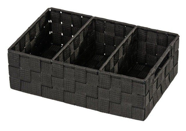 Badeværelseskurv med Ruminddeling 32x21x10 cm Sort