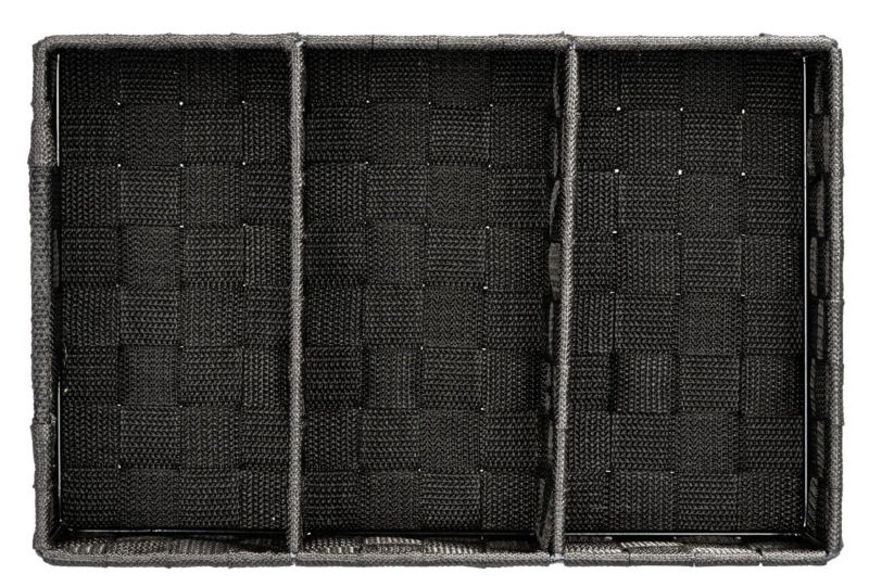 Badeværelseskurv med Ruminddeling 32x21x10 cm Sort