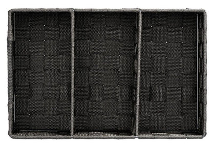 Badeværelseskurv med Ruminddeling 32x21x10 cm Sort