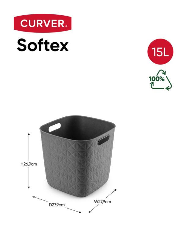 Curver Softex kurv 15 l mørkegrå