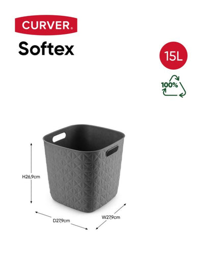 Curver Softex kurv 15 l mørkegrå