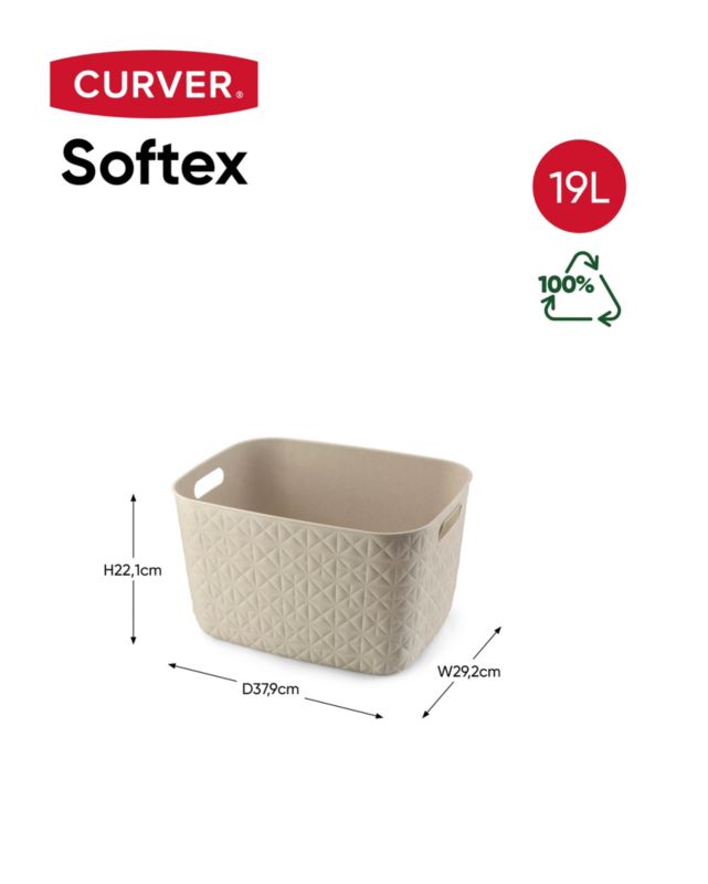 Curver Softex vasketøjskurv 19 l i creme