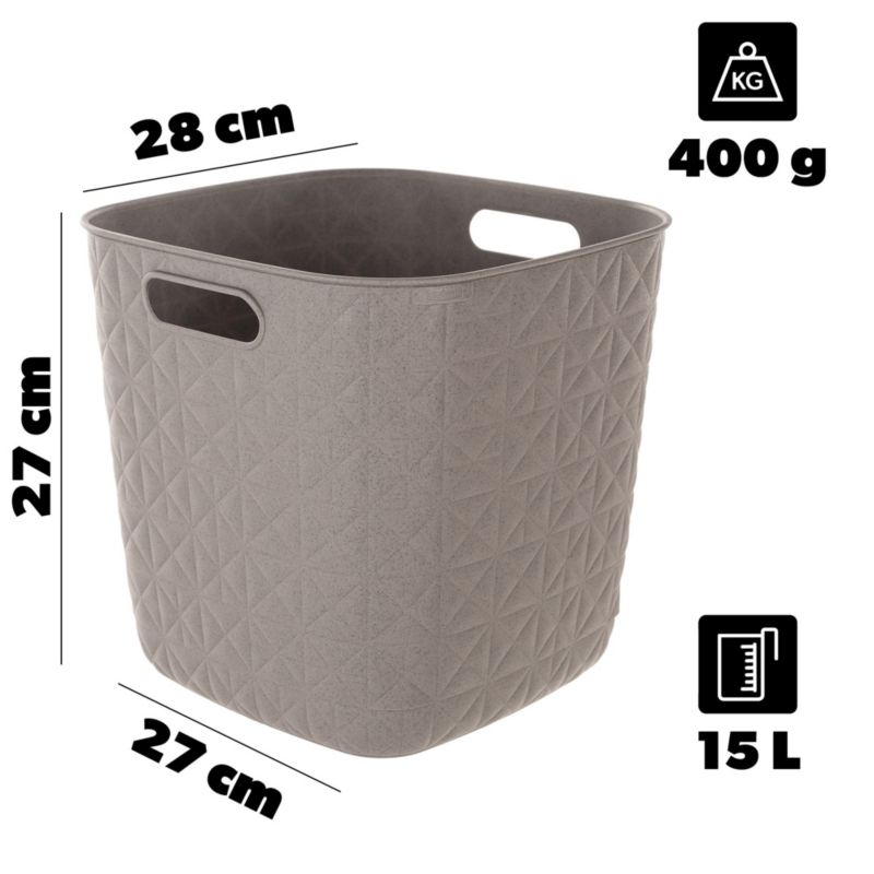 Curver Softex kvadratisk opbevaringskurv 15L beige