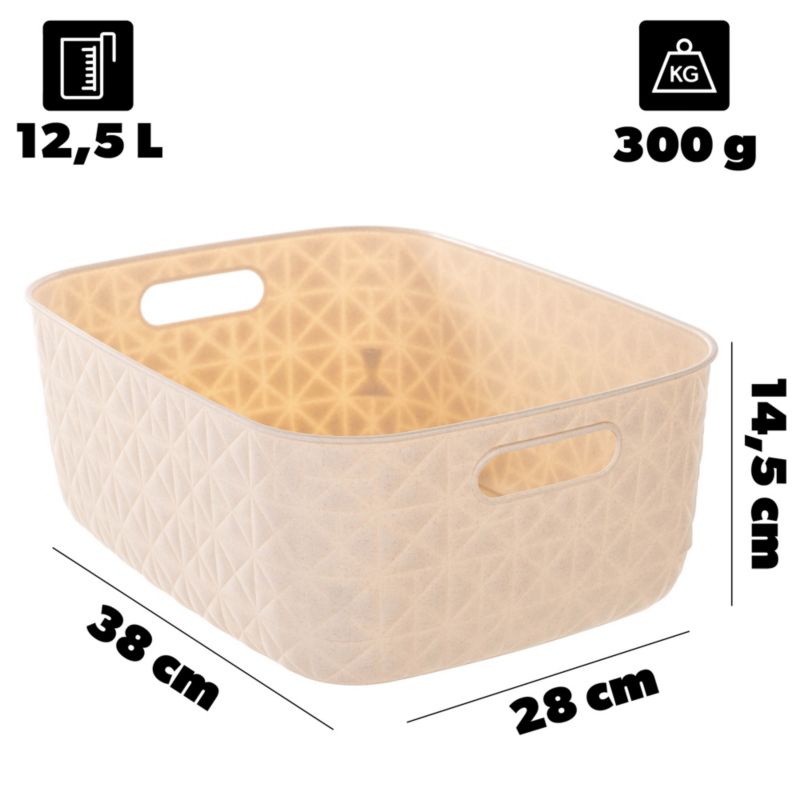 Curver Softex M opbevaringskurv 12,5 L kremfarvet