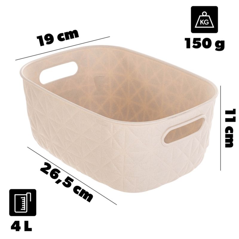 Curver Softex S 4L kurv i cremefarve