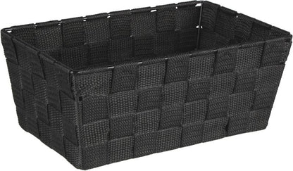 Opbevaringskurv Domi 25 x 15 x 10 cm Sort Metal og Polyester