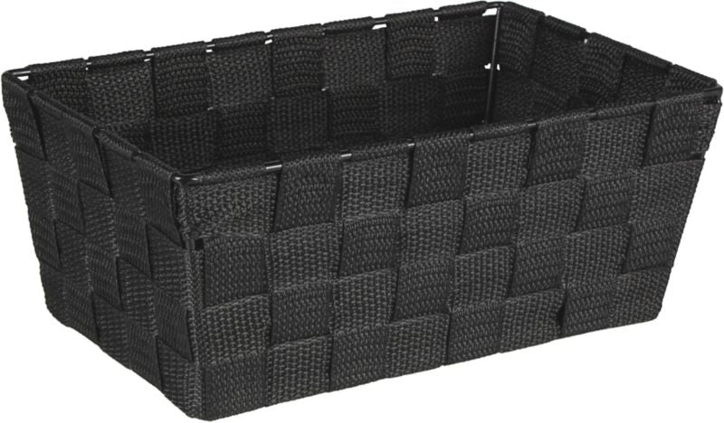 Opbevaringskurv Domi 25 x 15 x 10 cm Sort Metal og Polyester