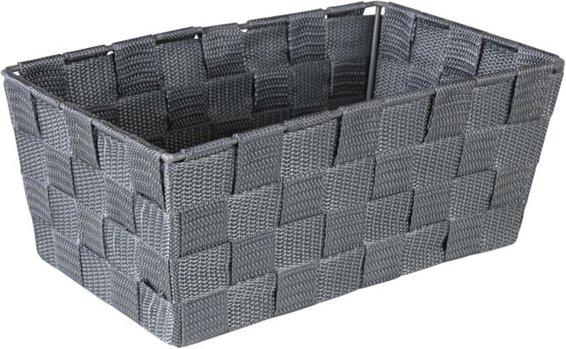 Opbevaringskurv 25 x 15 x 10 cm Grå Metal og Polyester