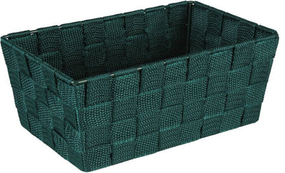 Opbevaringskurv 25 x 15 x 10 cm Grøn Metal og Polyester