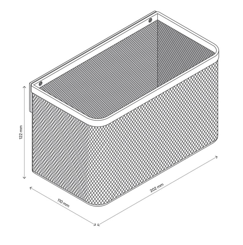 Dybt brusebadskurv 20,2x10,7x12,2 cm Sort Rustfrit Stål
