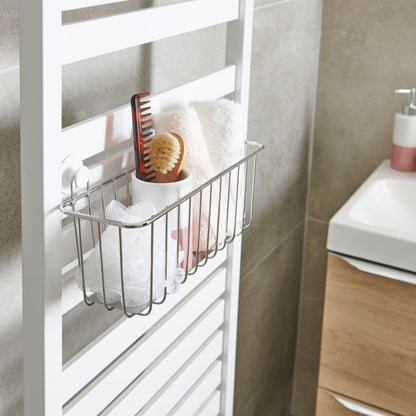 GoodHome krom radiatorbøjle med kurv