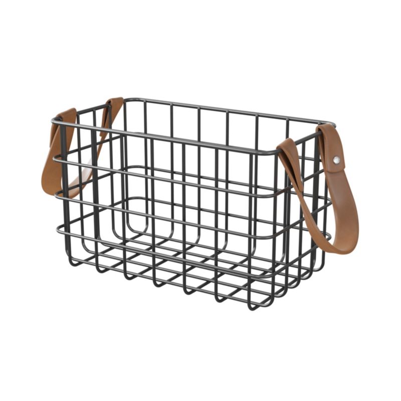 Metal opbevaringskurv Aetna 24 x 15 x 15 cm Sort
