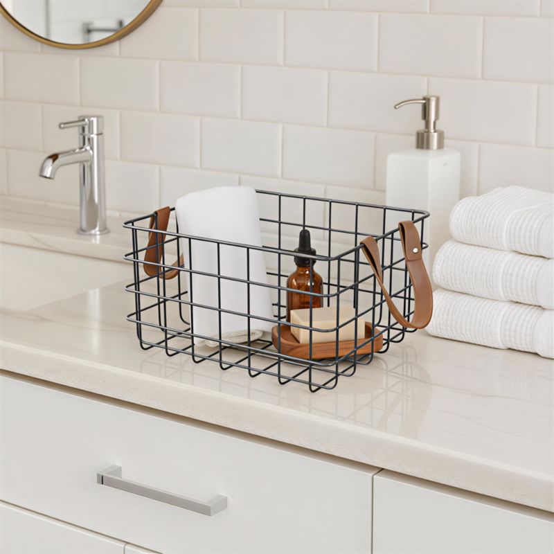 Opbevaringskurv Aetna 27,9x25x15,5 cm Sort | 5059340201603