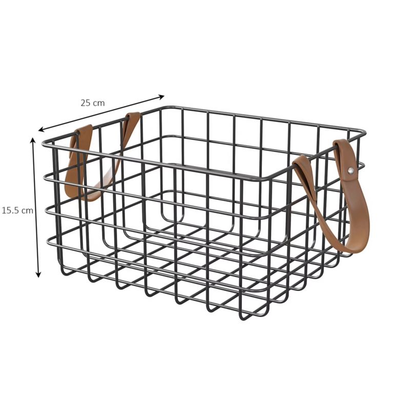 Opbevaringskurv Aetna 27,9x25x15,5 cm Sort | 5059340201603