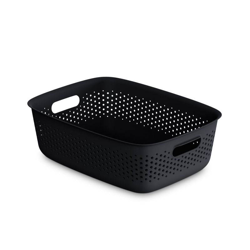 Opbevaringskurv 10 L Sort 39x29x13 cm