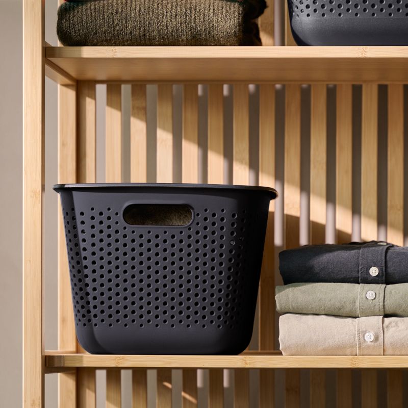 Opbevaringskurv 17 L Sort Polypropylen 39x29x22 cm | 5907564355506