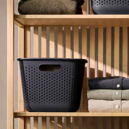 Opbevaringskurv 17 L Sort Polypropylen 39x29x22 cm | 5907564355506