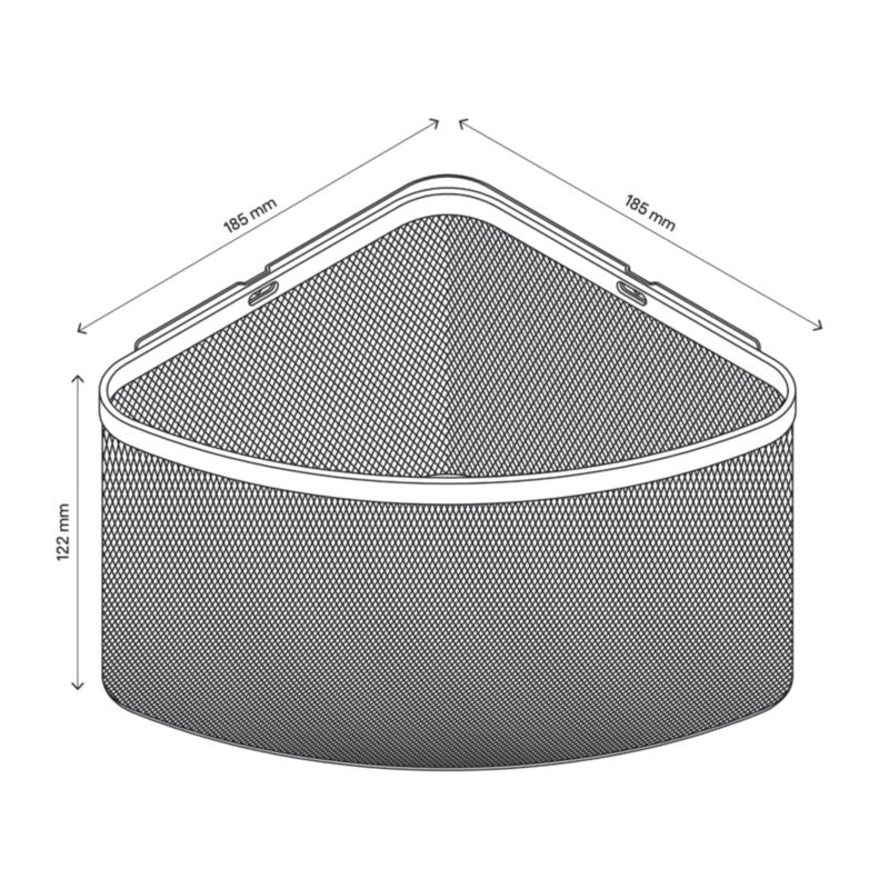 Hjørnebadekurv 18,3x18,3x12,2 cm Sort Stål | 5059340107226