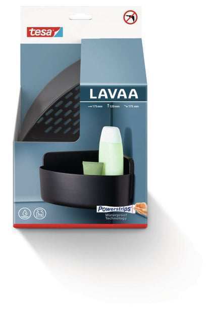 Hjørnebrusekurv Lavaa S 17,5x17,5 cm Sort