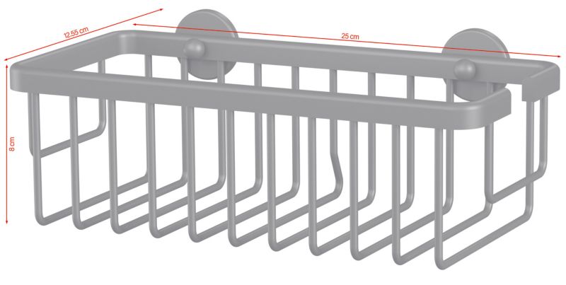 Tesa Aluxx enkelt kurv i mat-sort anodiseret aluminium