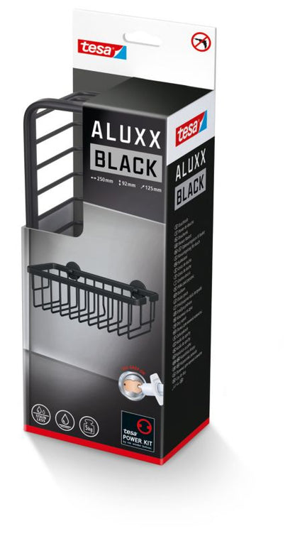 Tesa Aluxx enkelt kurv i mat-sort anodiseret aluminium