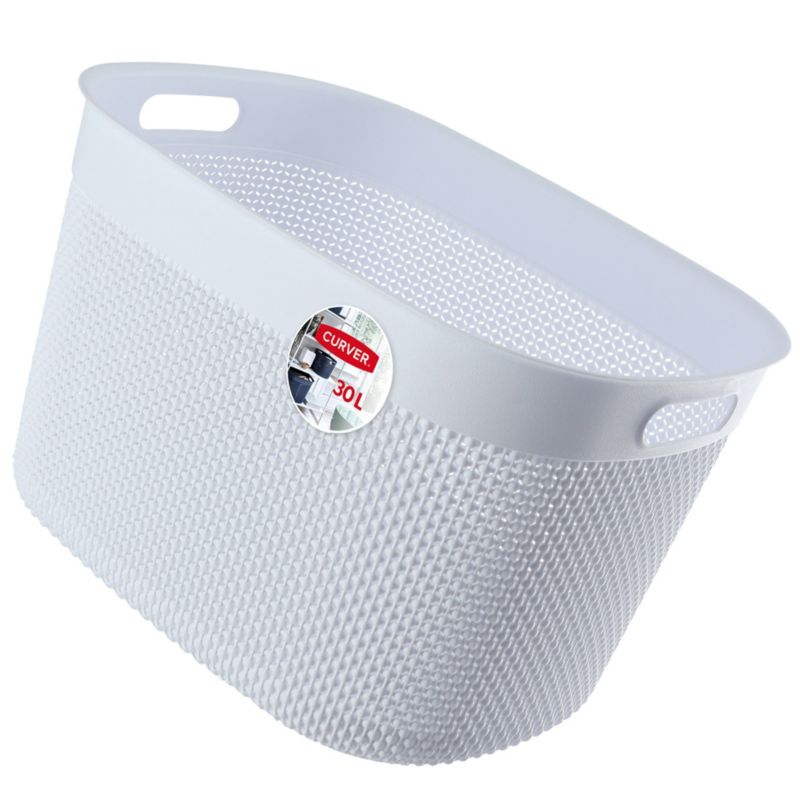 Rektangulær kurv 30L Curver Filo Recycled, hvid