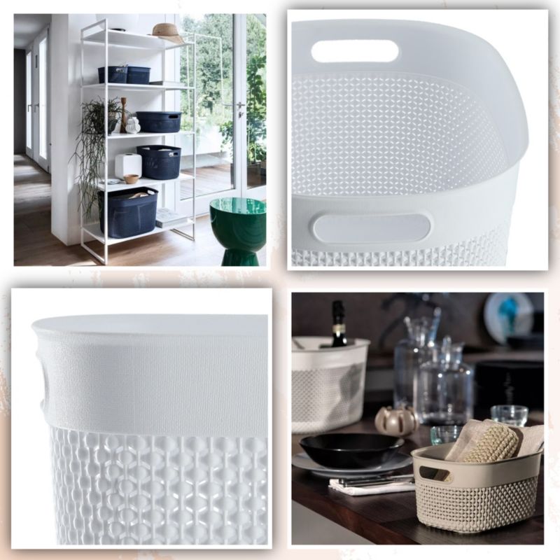 Rektangulær kurv 30L Curver Filo Recycled, hvid