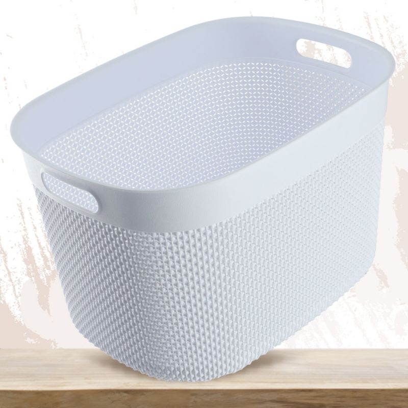 Rektangulær kurv 30L Curver Filo Recycled, hvid