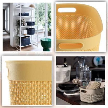 Rektangulær kurv 30L Curver Filo Recycled, gul