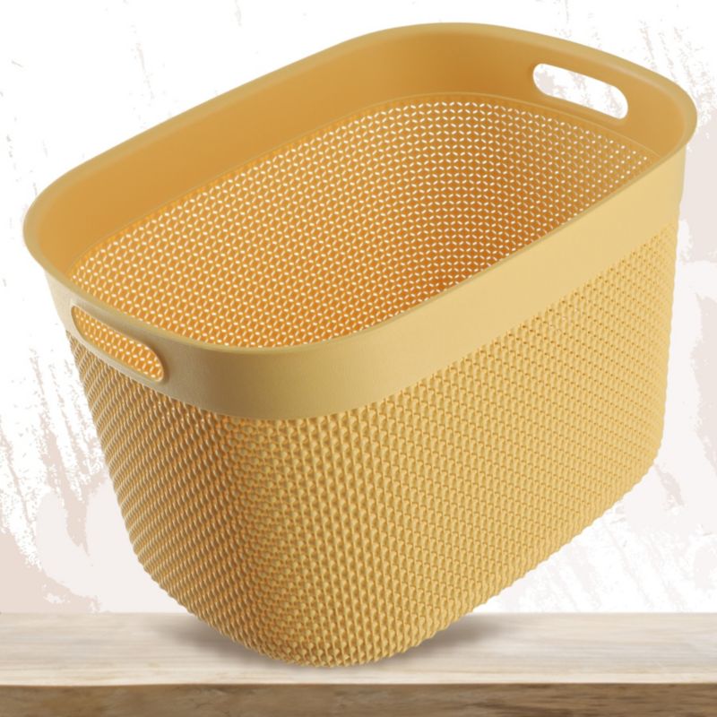 Rektangulær kurv 30L Curver Filo Recycled, gul