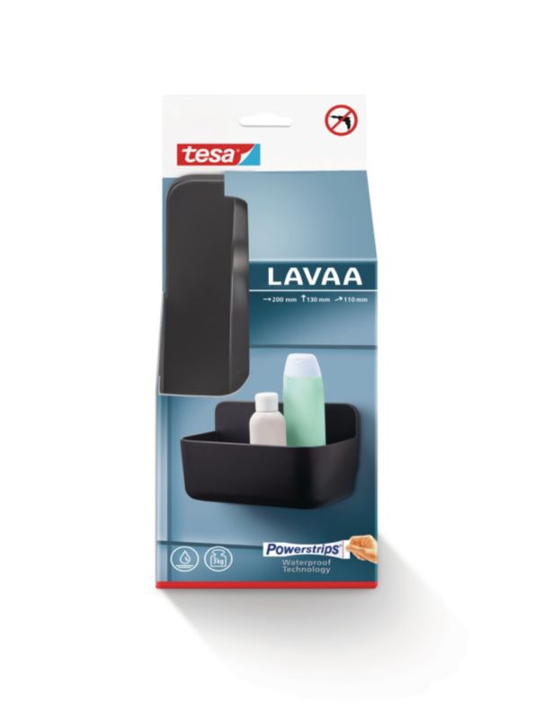 Hjørnebrusekurv Lavaa S Sort Plast 20x13x11 cm