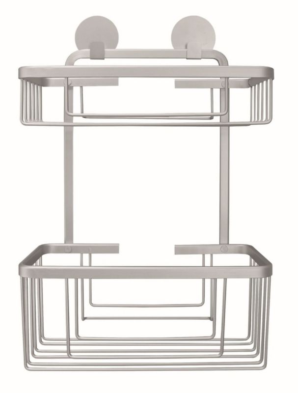 Dobbelt Brusekurv Aluminium Grå 26x13,5x35,5 cm