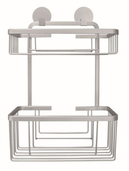 Dobbelt Brusekurv Aluminium Grå 26x13,5x35,5 cm