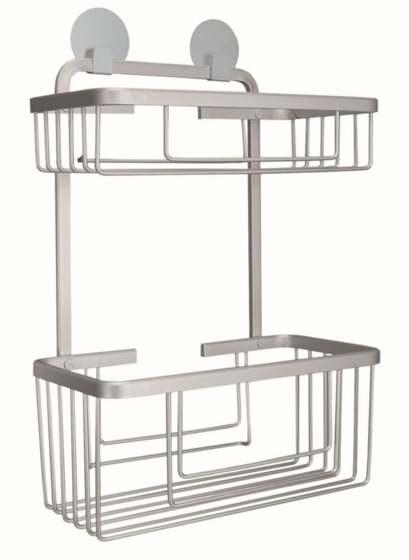 Dobbelt Brusekurv Aluminium Grå 26x13,5x35,5 cm