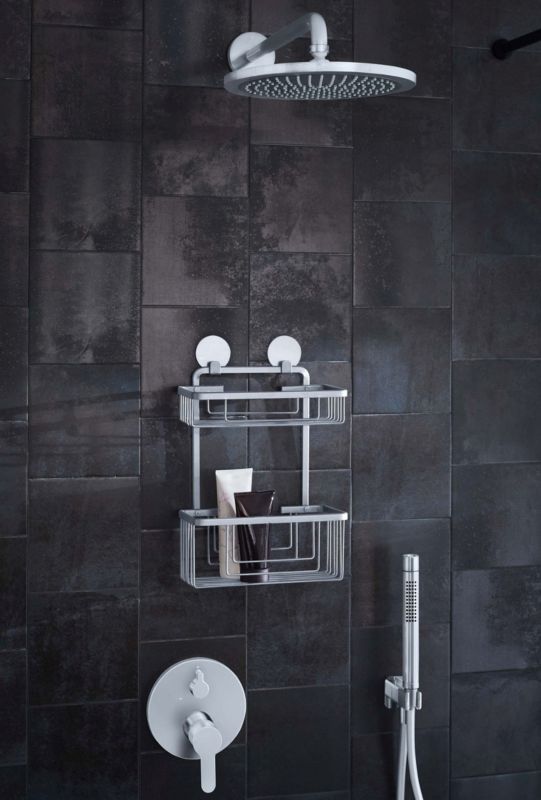 Dobbelt Brusekurv Aluminium Grå 26x13,5x35,5 cm