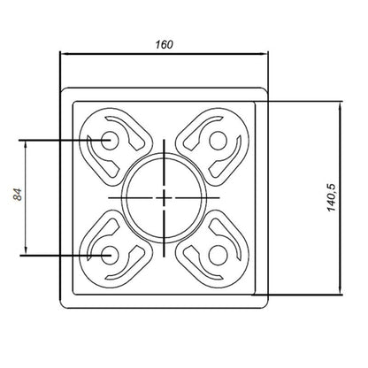 Skruemonteret anker 4iQ Group stolpefod PSK 141x141x210 mm 1 stk.