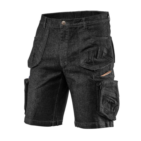 NEO TOOLS L DENIM BLACK unisex korte arbejdsbukser, sorte, str. L, 1 stk.