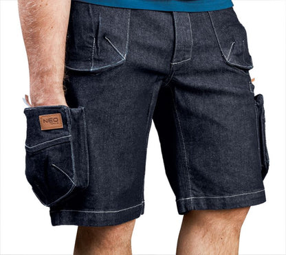 Unisex korte arbejdsshorts NEO TOOLS L NEO DENIM, 1 stk.