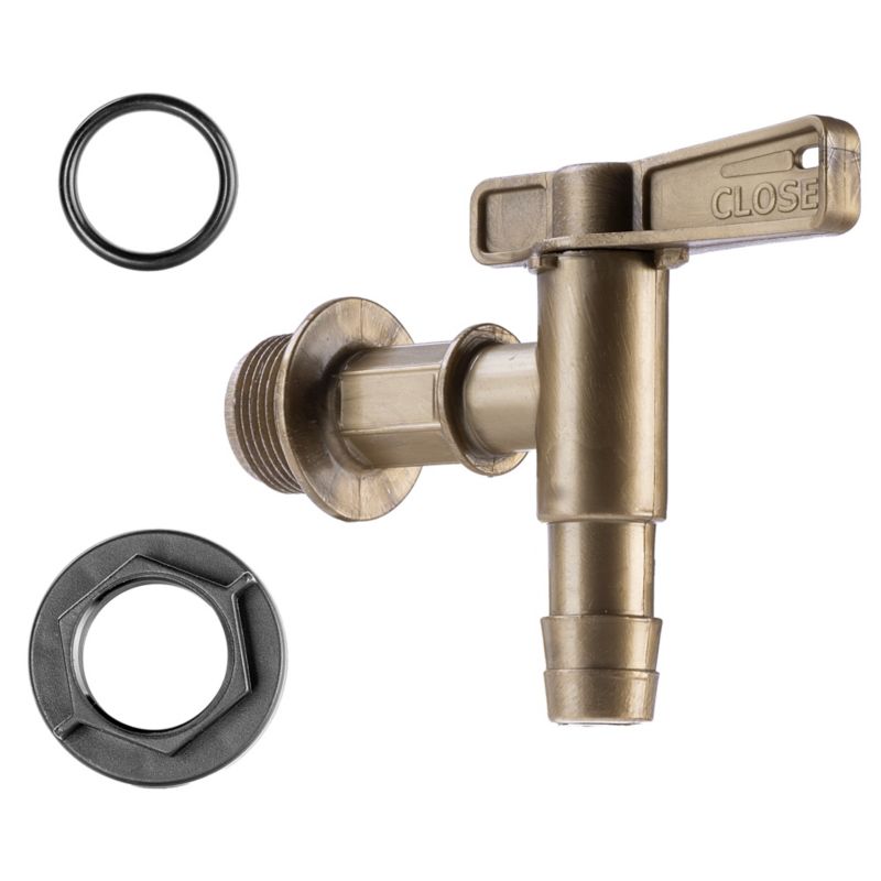 Kran Kadax til regnvandstank med ventil og 3/4" kobling – robust og funktionel