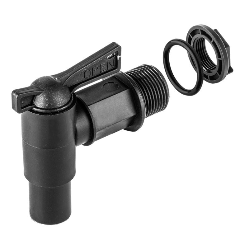 Kran Kadax til beholder – hane, ventil og 3/4" kobling til regnvandstønde