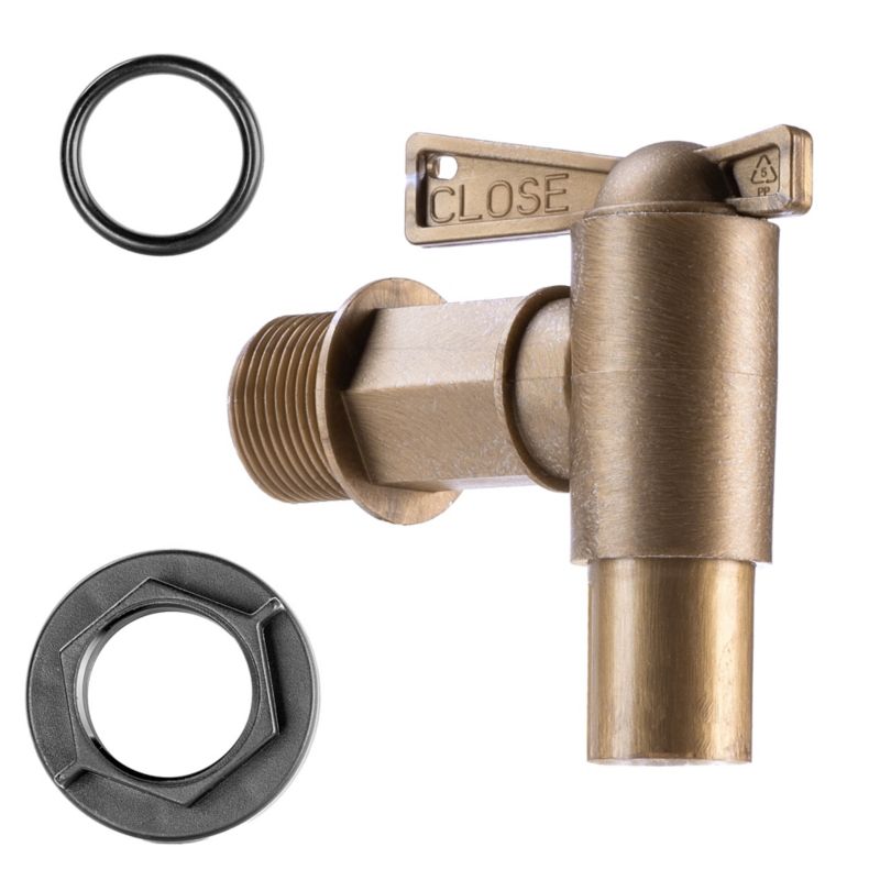 Kran Kadax til regnvandstank med ventil og 3/4" kobling – robust og funktionel
