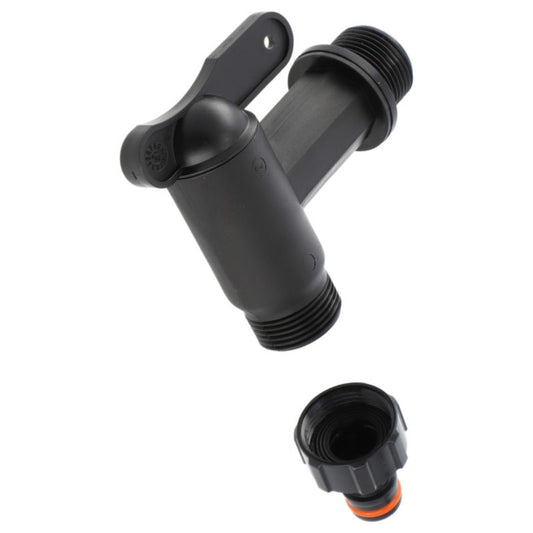 Kran KADAX ventil, haner og 3/4" kobling til regnvandstankslange