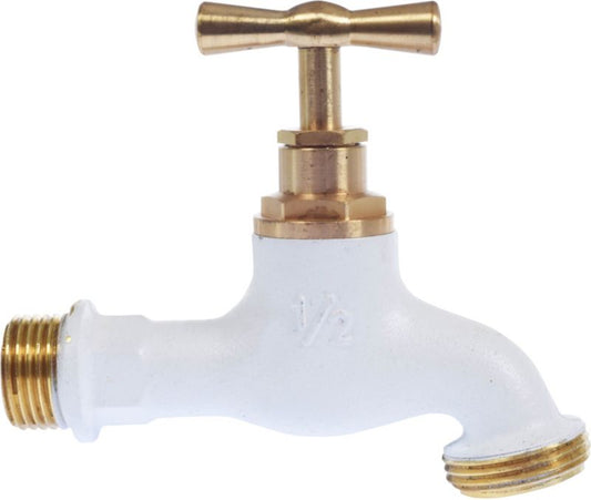 Hvid messinghane 1/2" 3/4"