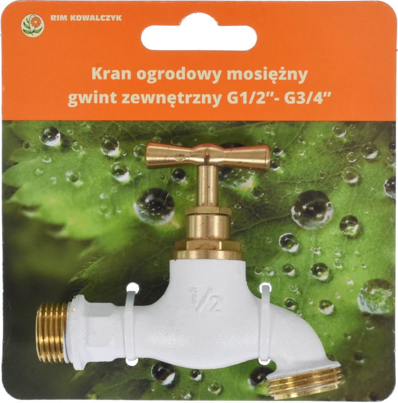 Hvid messinghane 1/2" 3/4"
