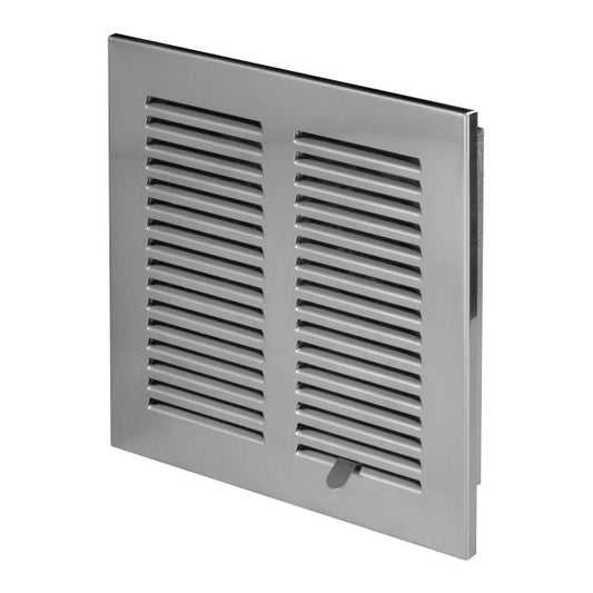 Dekorativ metalrist 14 x 14 cm med inox-lameller