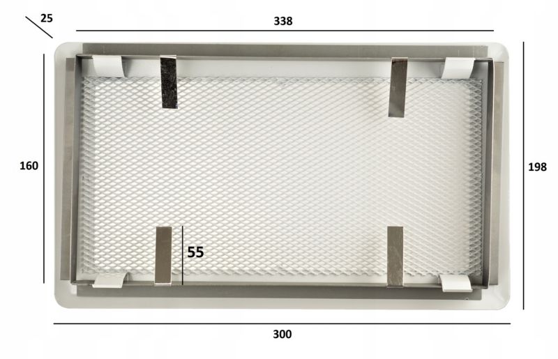 Pejsrist 16x30 cm Hvid Metal