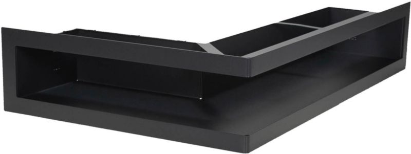 Venstre hjørnepejsrist V-open 500 x 300 x 100 mm grafitgrå