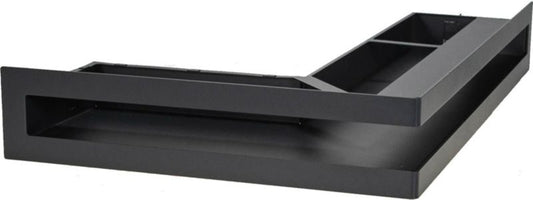 Venstrevendt hjørnepejsrist V-open 500 x 300 x 70 mm grafitgrå