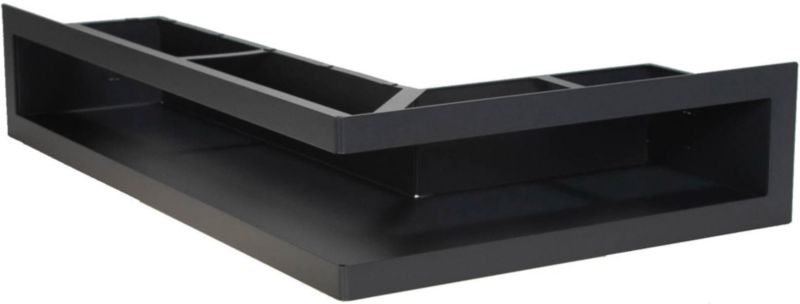 Hjørnepejsrist højre V-open 300 x 400 mm grafitgrå