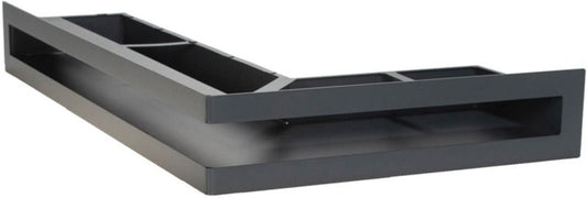 Højre hjørnepejsrist V-open 300 x 500 mm grafitgrå